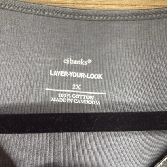 CJ Banks Charcoal Long Sleeve Layer You Look Top Size 2x - Picture 4 of 7